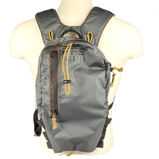 hiking gear bag and fishing hydration pack