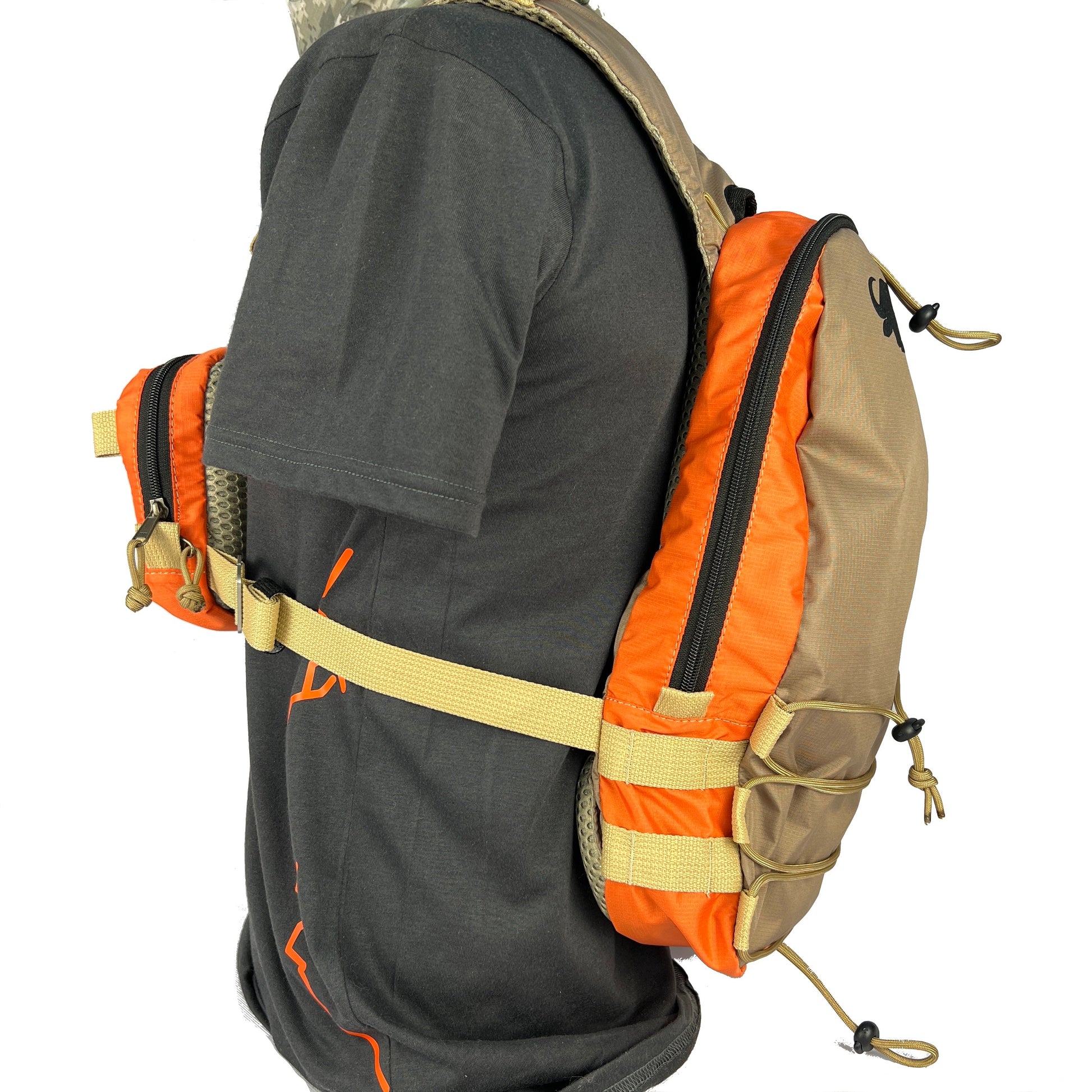 Chest gear bag for fishing and hunting with hydration bag